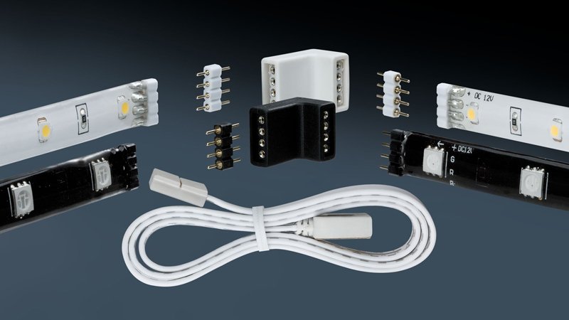 Zubehör für LED Streifen wie Kabel Klemmen Adapter
