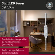 Witte SimplLED Power LED-strip 1,5 m met daglichtkleur voor heldere kamerverlichting
