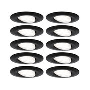 Zehn schwarze LED-Einbaustrahler mit schwenkbarem weißen Leuchtmittel für flexible Raumbeleuchtung