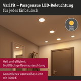 VariFit LED-Einbauleuchten in warmweiß für effiziente Raumbeleuchtung mit 3000K Lichtfarbe
