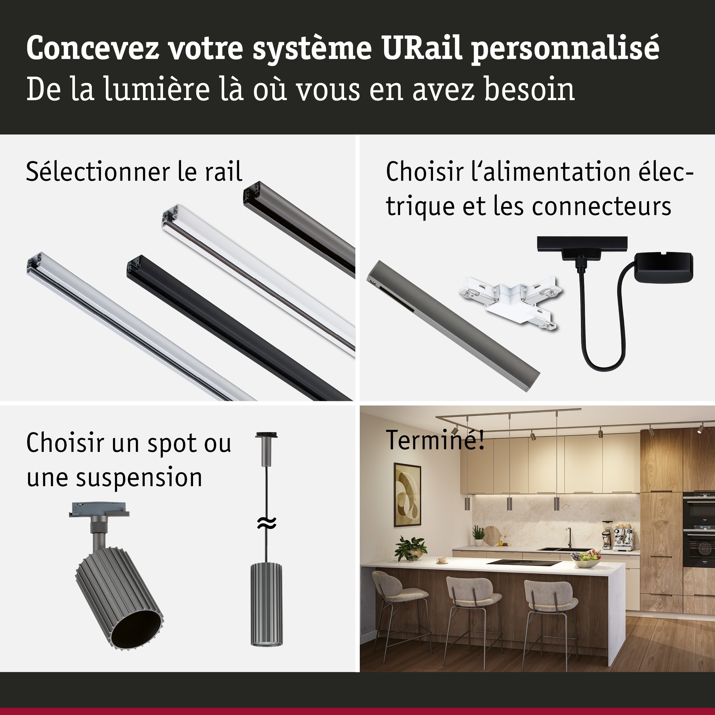 URail Suspension Lirena GU10 max. 10W 230V Titanium