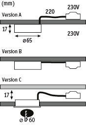 LED Unterschrankleuchte Pukk 3x3,5W 65mm 3x210lm 230V rund Weiß