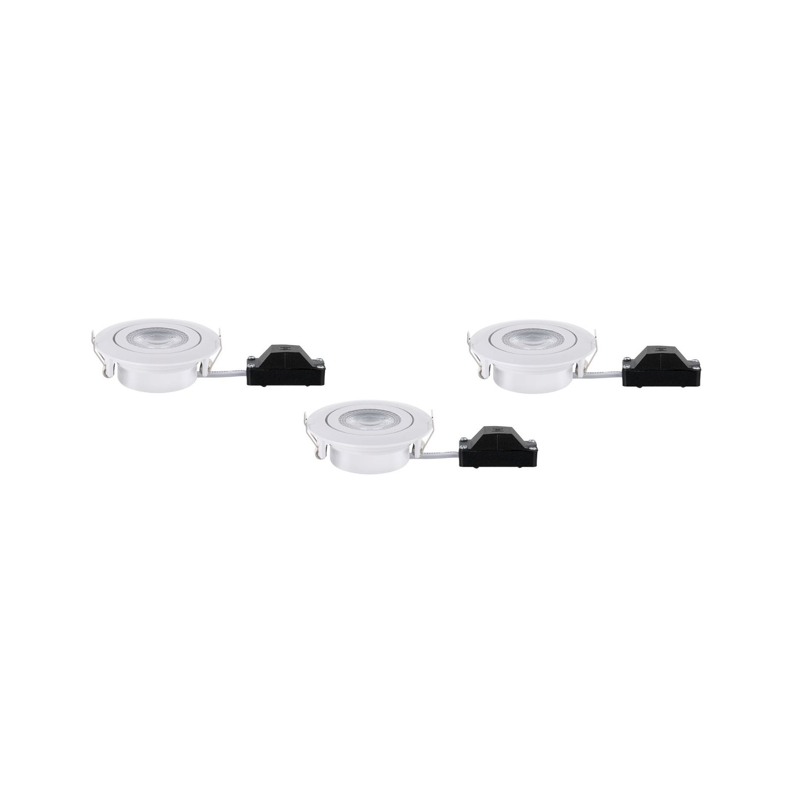 Spot encastré LED 3-Step-Dim Pack de 3 orientable rond 82mm 70° 3x4,8W 3x450lm 230V gradable 3000K Blanc dépoli