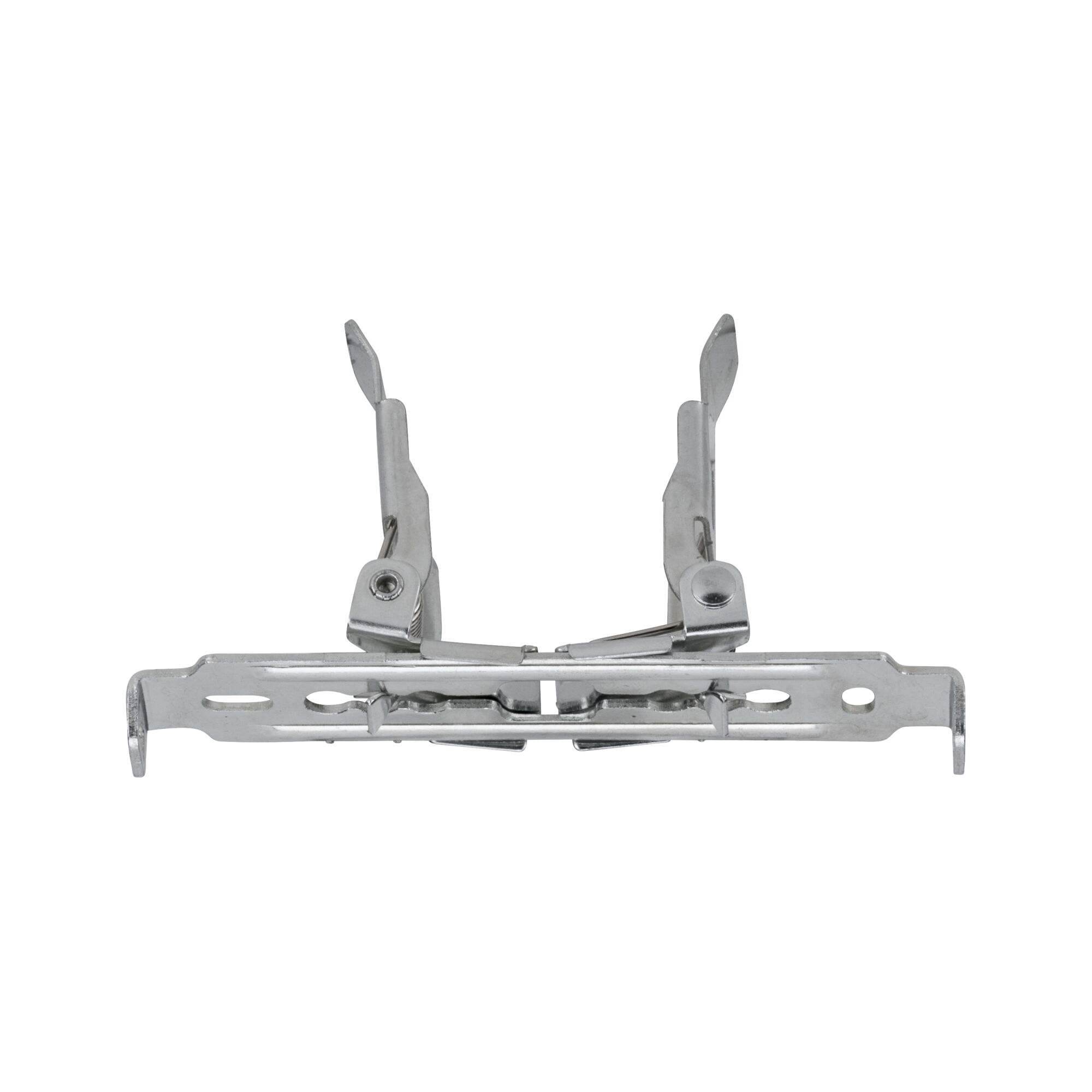 Silver metal mounting clip for LED recessed spotlights ensuring secure ceiling installation