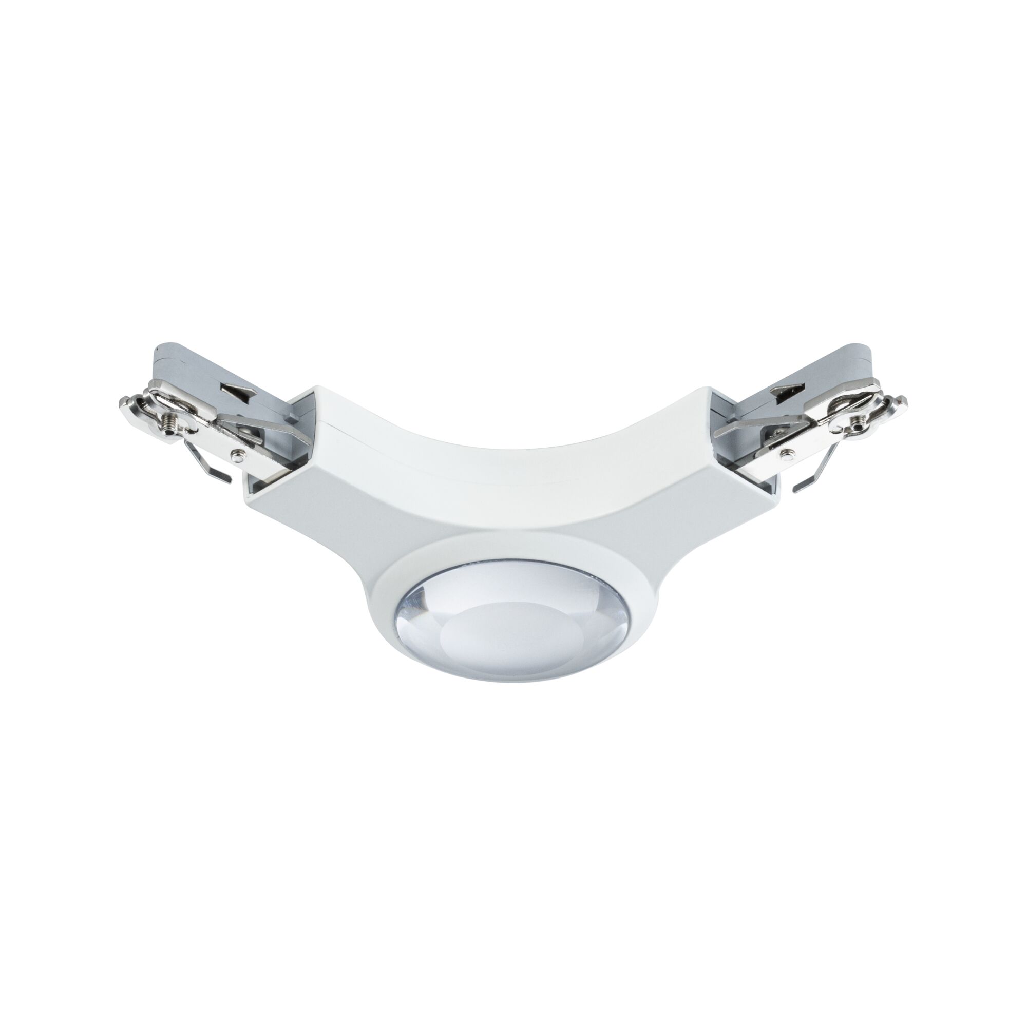 Witte kunststof plafondadapter met metalen klemmen voor LED-inbouwverlichting
