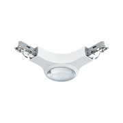 White plastic ceiling light adapter with metal clips for LED recessed lights