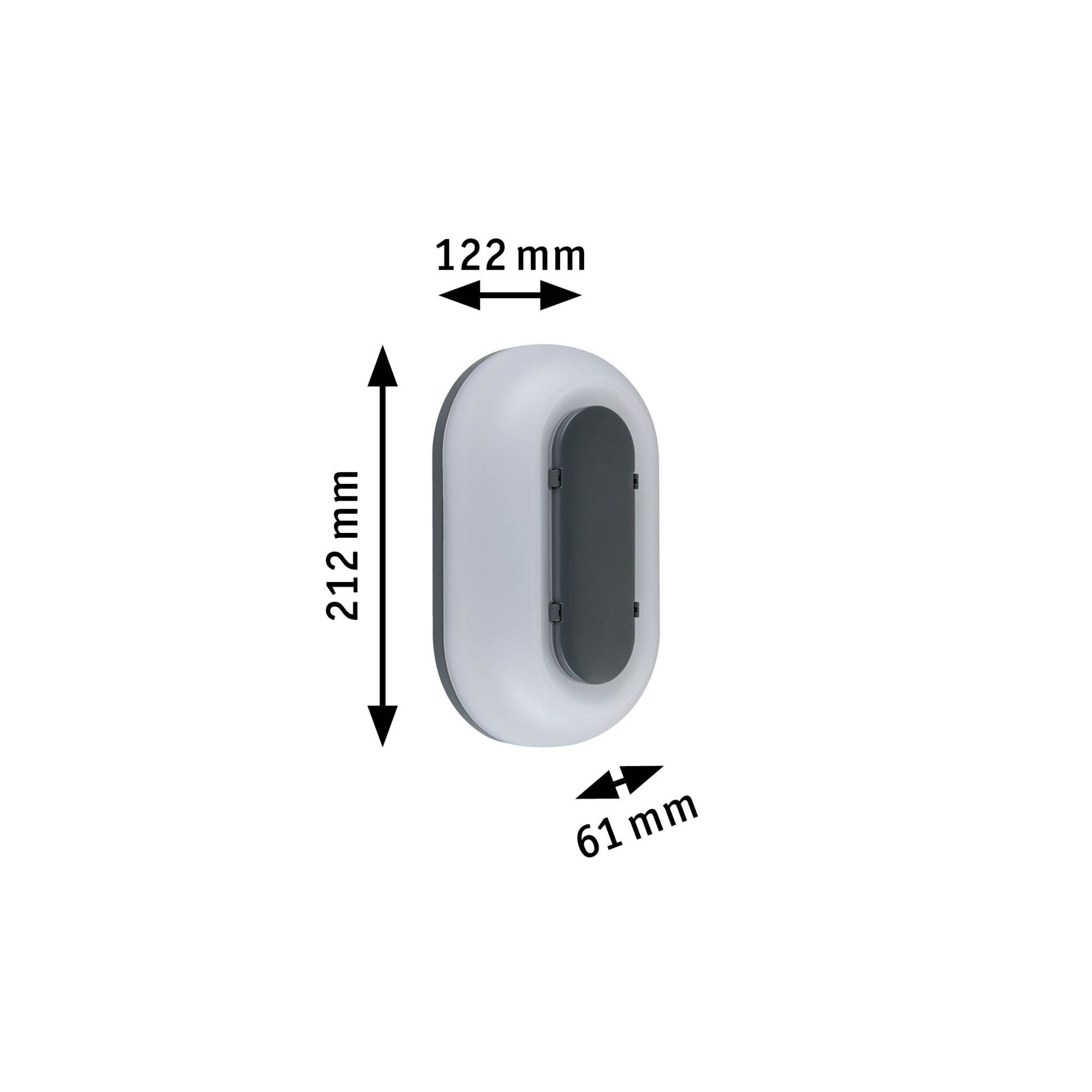 LED Exterior wall light Elunor IP65 elongated 122x212mm 2200 - 4000K 18,5W 1460lm 230V Anthracite/White Polycarbonate