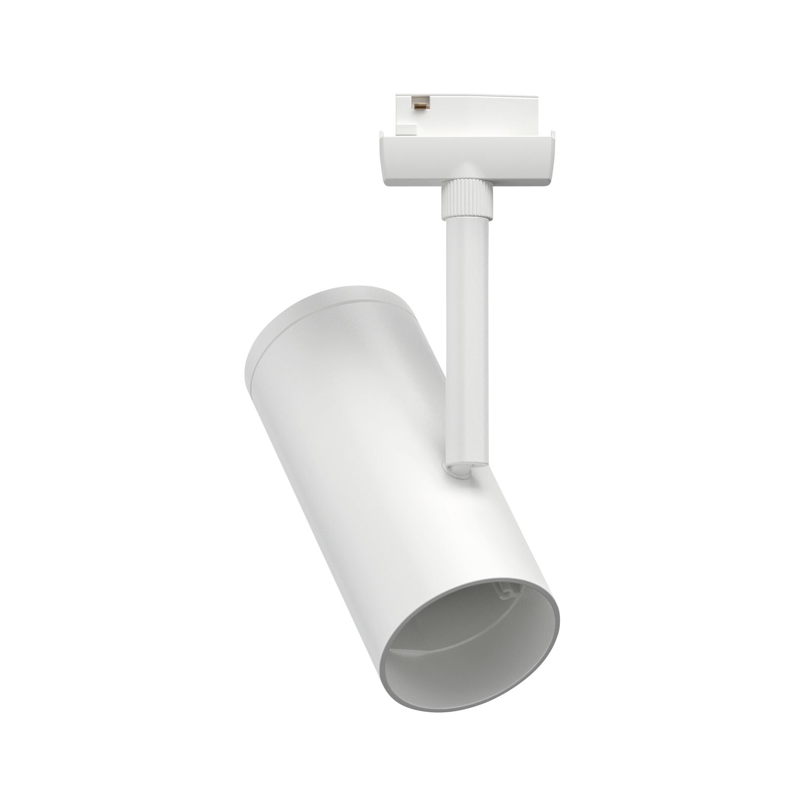 Moderner weißer LED-Spot aus Metall für Schienensysteme, ideal für Akzentbeleuchtung im Innenraum