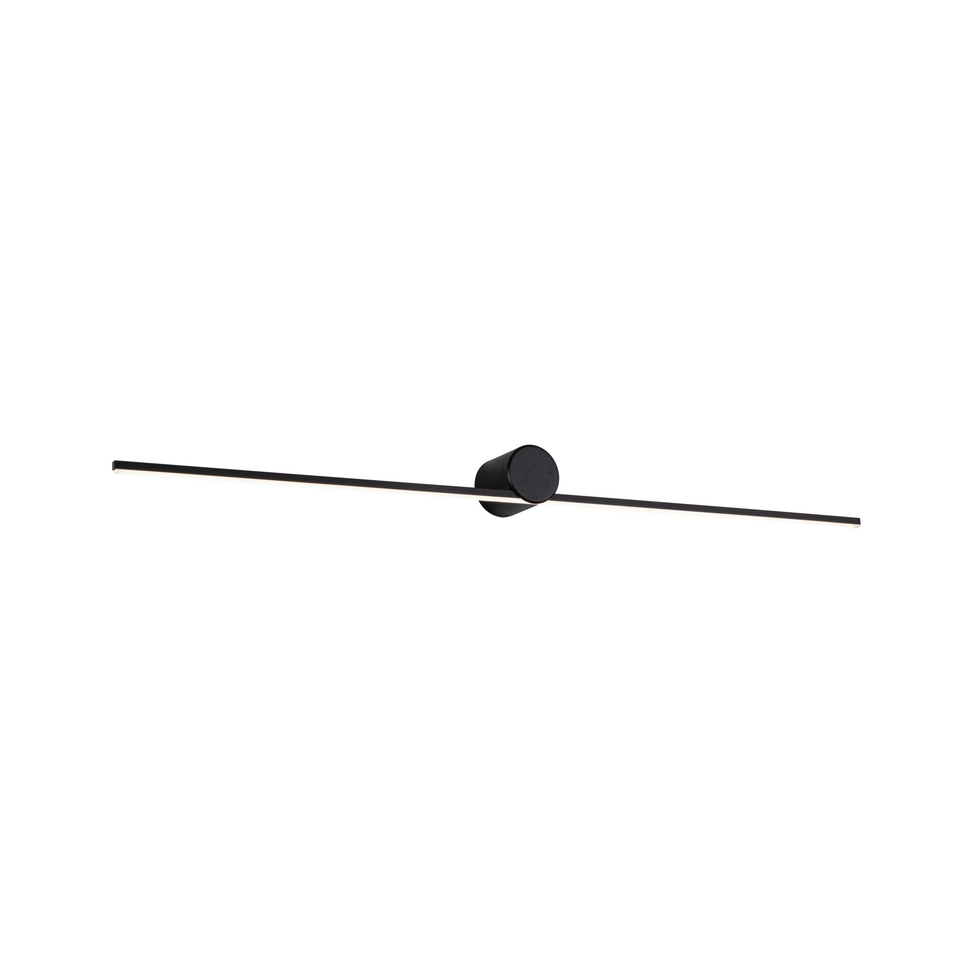 Éclairage de miroir LED Sava IP44 3000K 500lm 230V 7,5W Noir mat Applique murale LED noire en métal avec barre longue et fine pour un éclairage intérieur moderne