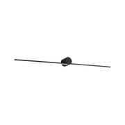 Zwarte metalen LED-wandlamp met lange smalle balk, geschikt voor moderne binnenverlichting