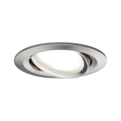 Spot encastré rond orientable en acier inoxydable brossé pour éclairage LED moderne