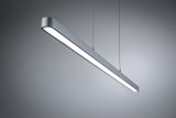 Modern silver aluminum LED pendant light with even illumination for office and living spaces