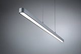 Modern silver aluminum LED pendant light with even illumination for office and living spaces