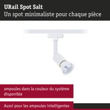 Spot LED URail Spot Salt blanc au design minimaliste pour un éclairage polyvalent des pièces