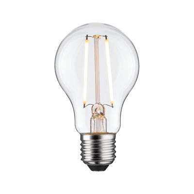 LED light bulb with clear glass and silver base for energy-efficient lighting solutions