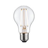 LED light bulb with clear glass and silver base for energy-efficient lighting solutions