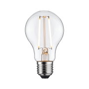 LED-Glühbirne mit transparentem Glas und silberner Fassung für energiesparende Beleuchtung