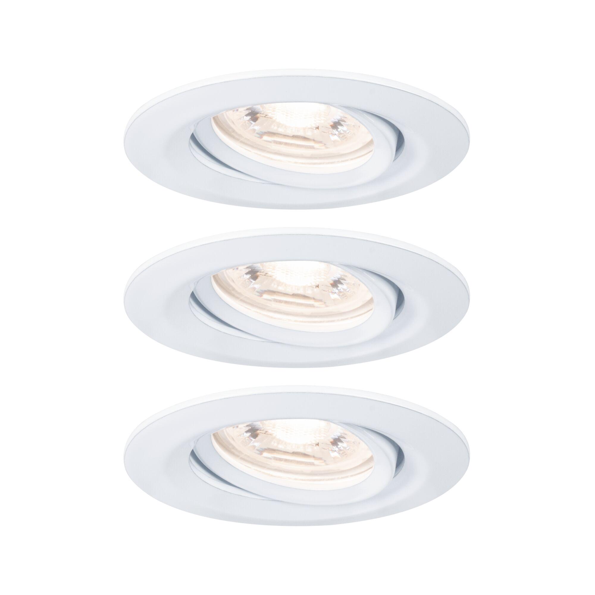 White metal recessed spotlight with adjustable angle for flexible LED ceiling lighting