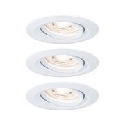 White metal recessed spotlight with adjustable angle for flexible LED ceiling lighting
