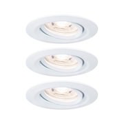 Weißer Einbaustrahler aus Metall mit schwenkbarem Spot für flexible LED-Deckenbeleuchtung