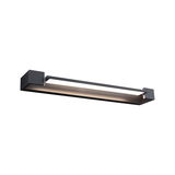Black metal LED wall light with long rectangular design for modern indoor lighting solutions