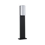Black outdoor light with white plastic diffuser, modern garden path lighting for outdoor use