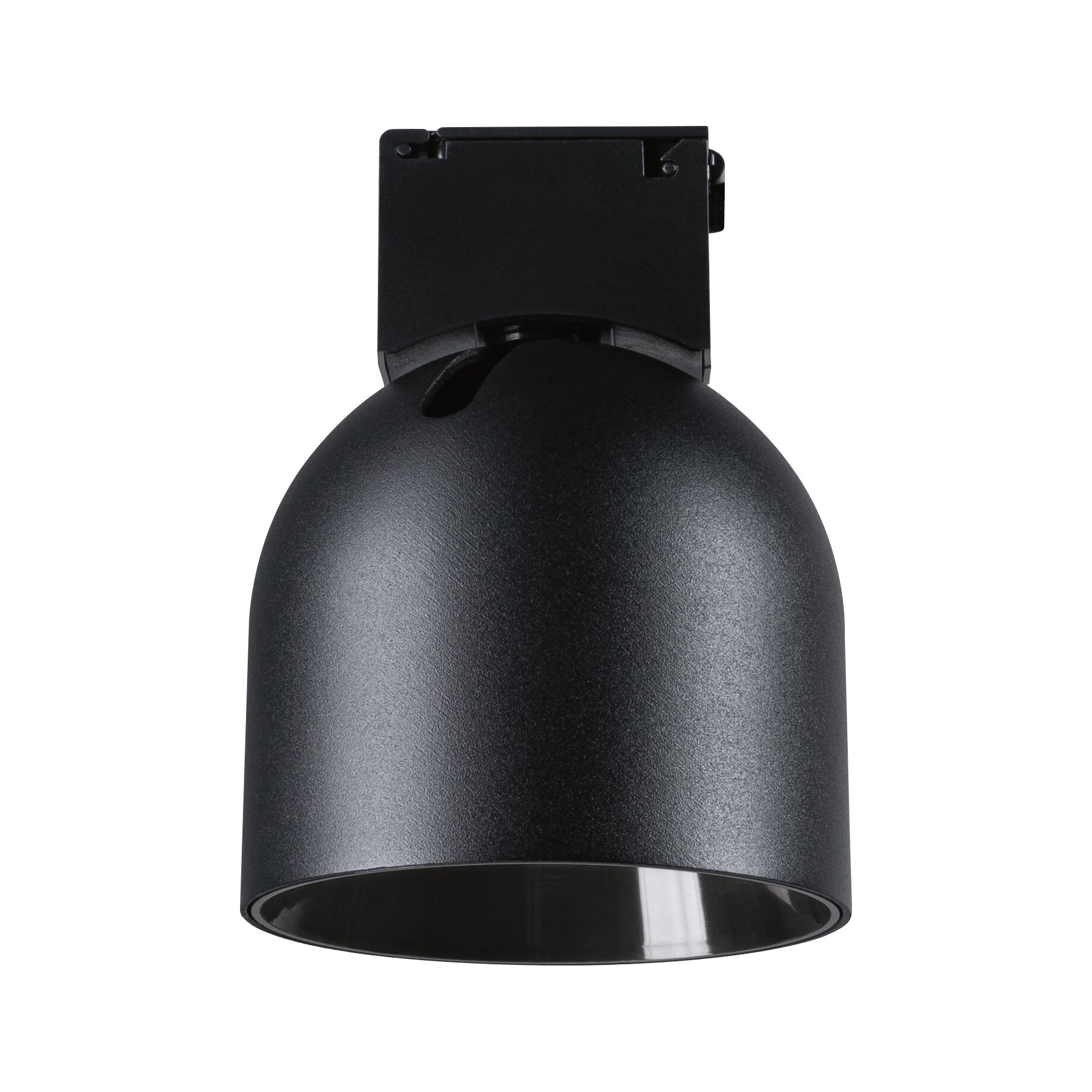 Black metal track spotlight with matte finish, modern LED recessed light for rail systems