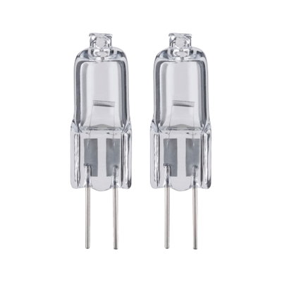 Deux ampoules halogènes transparentes avec broches métalliques, solution d'éclairage économique