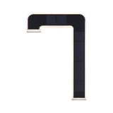 Modern L-shaped LED light with black solar panels and white frame for energy-saving lighting