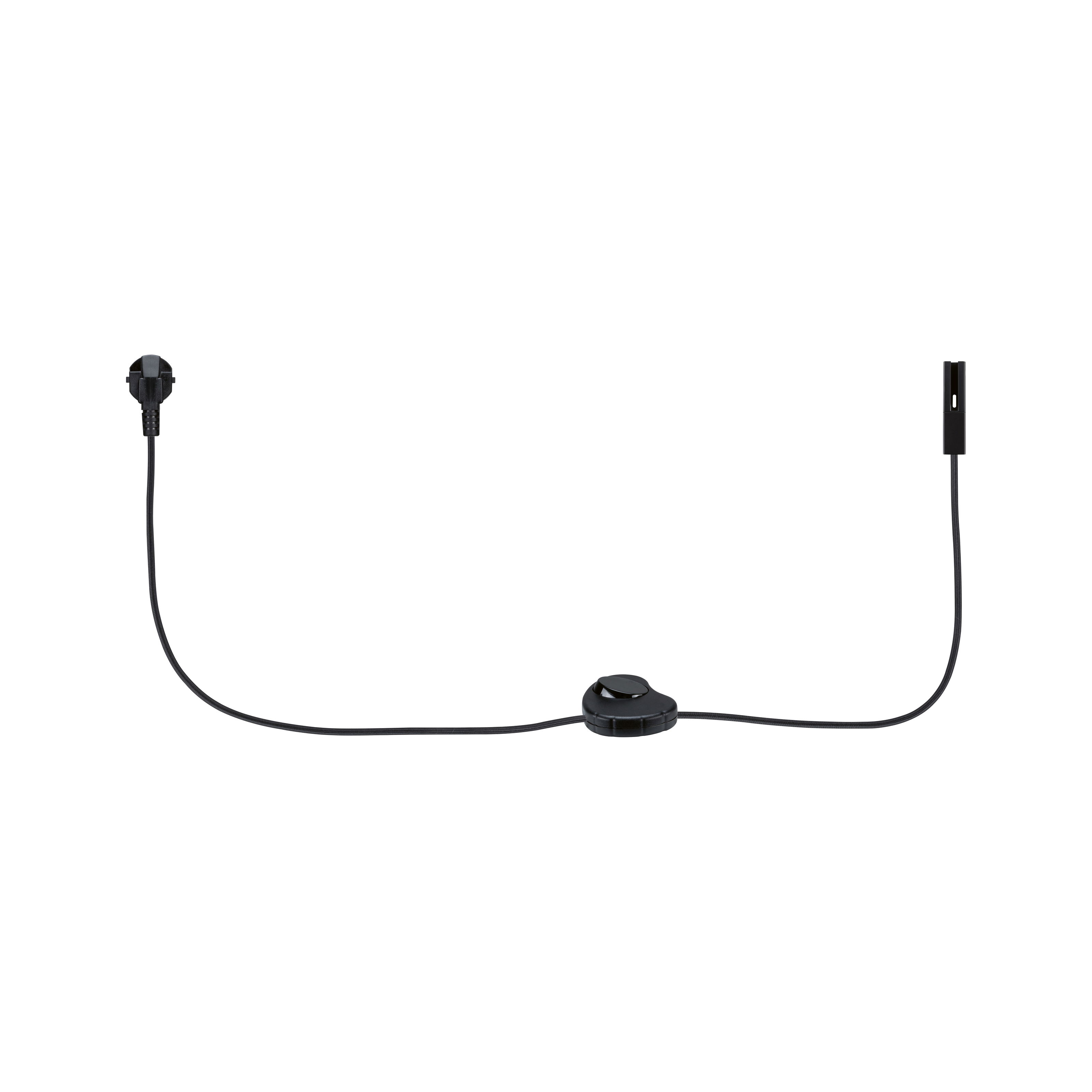 Sort strømkabel med kontakt og stik til indendørs LED-belysningssystemer