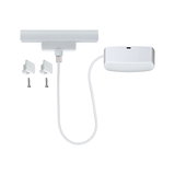 Ensemble de câbles blancs avec connecteur et vis pour accessoires d'éclairage sur rail LED.