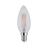 Ampoule LED bougie blanche givrée avec culot E14 et filaments visibles pour éclairage décoratif