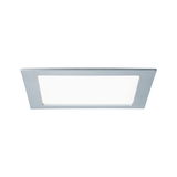 Rechteckige LED-Deckenleuchte mit silbernem Aluminiumrahmen und weißem Diffusor für moderne Beleuchtung
