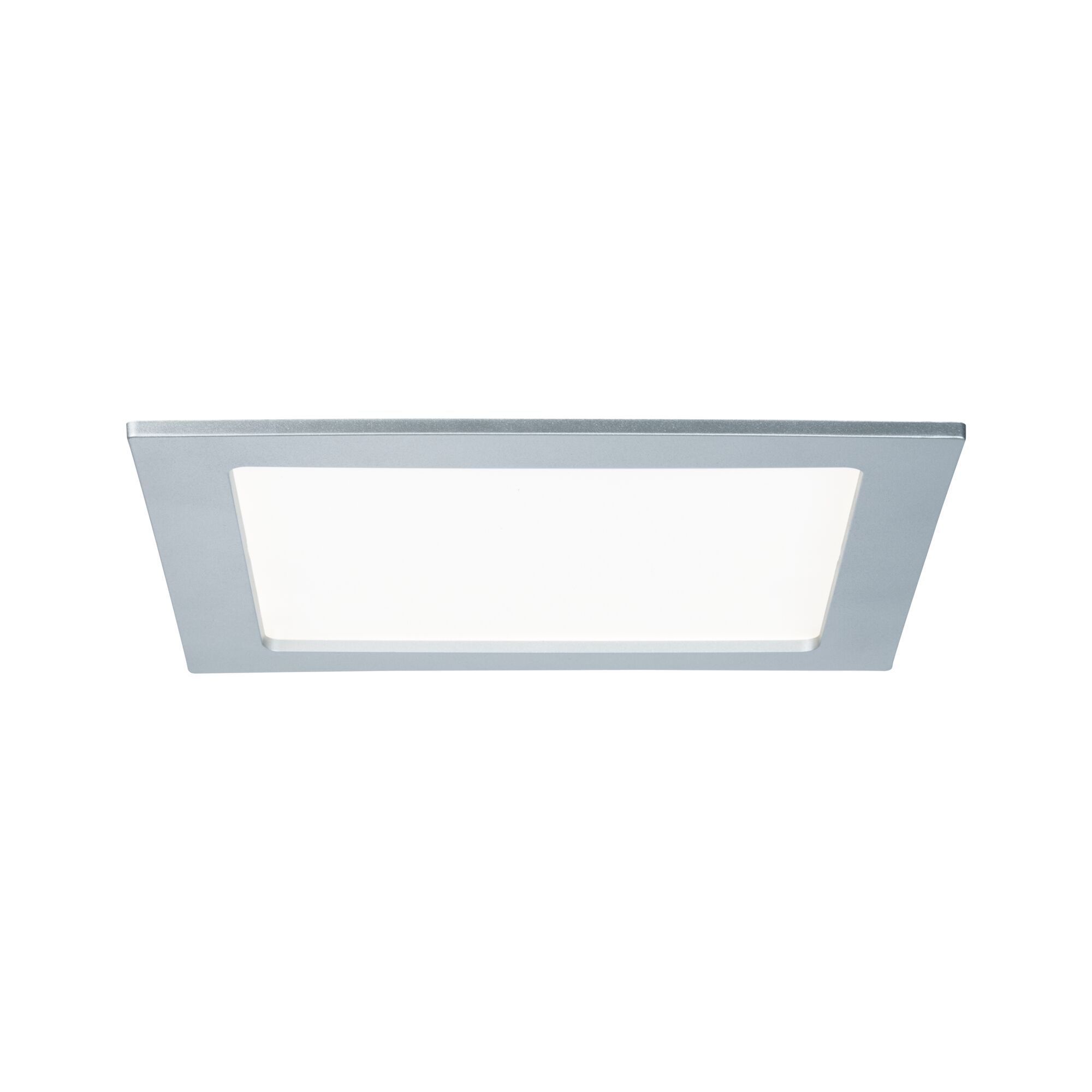 LED Einbaupanel IP44 eckig 220x220mm 16,5W 1450lm 4000K Chrom matt Rechteckige LED-Deckenleuchte mit silbernem Aluminiumrahmen und weißem Diffusor für moderne Beleuchtung