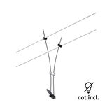 Black cable suspension with metal clamp for LED cable lighting system without bulbs