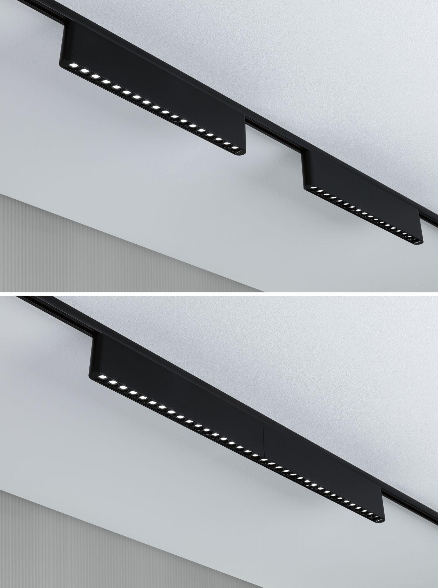 Schwarze LED-Schienenleuchte aus Metall mit mehreren Lichtquellen für moderne Innenbeleuchtung