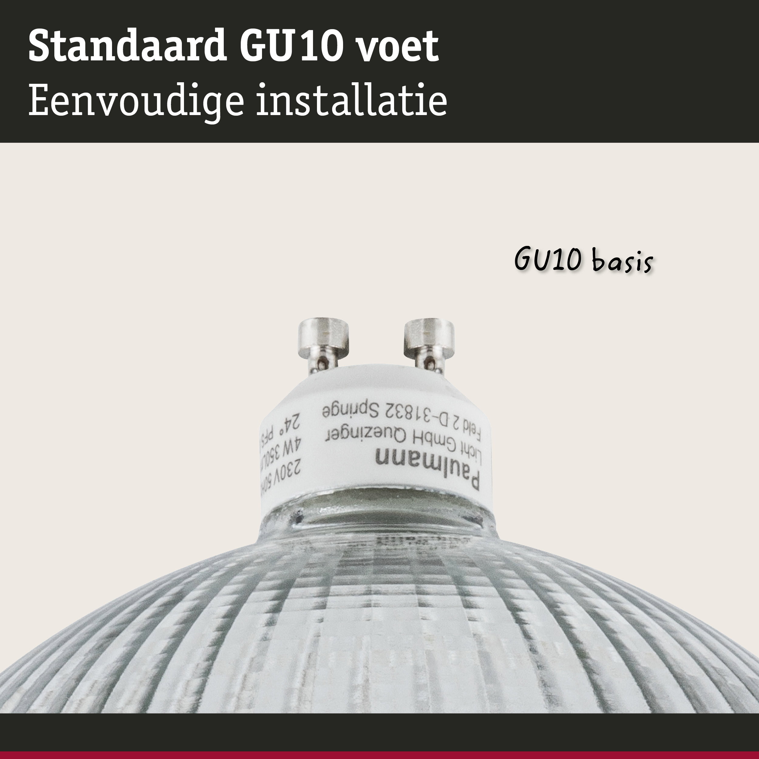 Standaard GU10 metalen voet in zilver voor eenvoudige installatie van LED-verlichting
