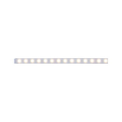 Long LED light strip with warm white light and transparent casing for modern room lighting