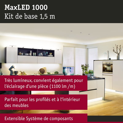 Kit LED MaxLED 1000 1,5 m pour éclairage de meubles et pièces dans cuisine moderne
