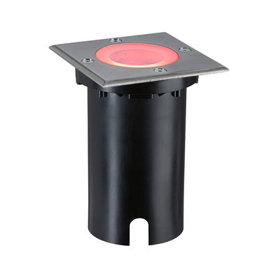 Inbouw LED-vloerlamp van roestvrij staal met rood licht voor buitengebruik