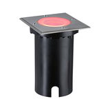 Recessed LED floor light in stainless steel with red illumination for outdoor use