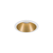 Round metal recessed spotlight in white with gold reflector for modern LED lighting solutions