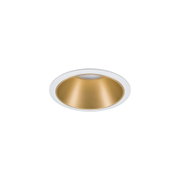 Spot encastré rond en métal blanc avec réflecteur doré pour éclairage LED moderne