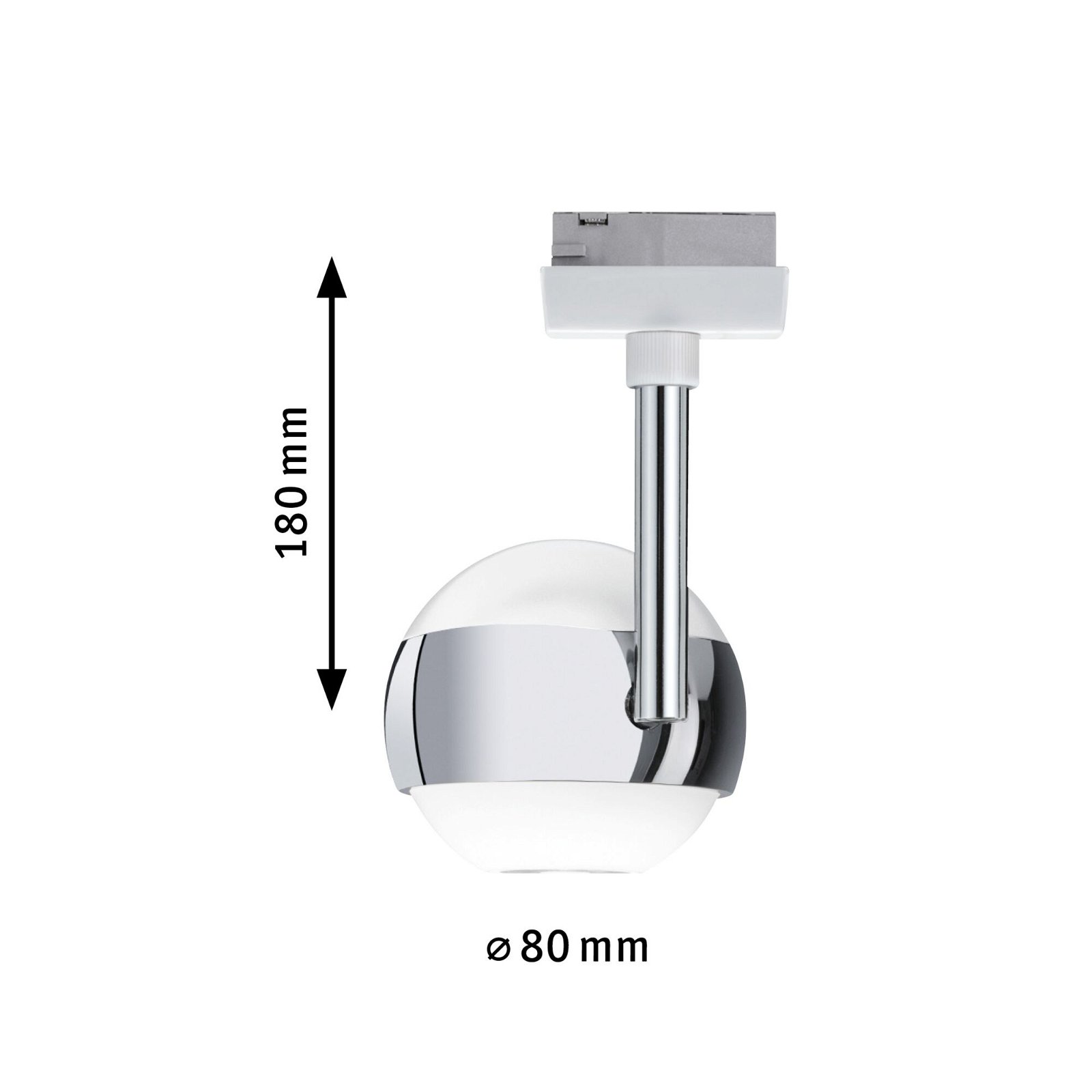 URail LED-skinnespot Capsule II Enkelt spot 439lm 6,3W 2700K dæmpbar 230V Hvid/Krom