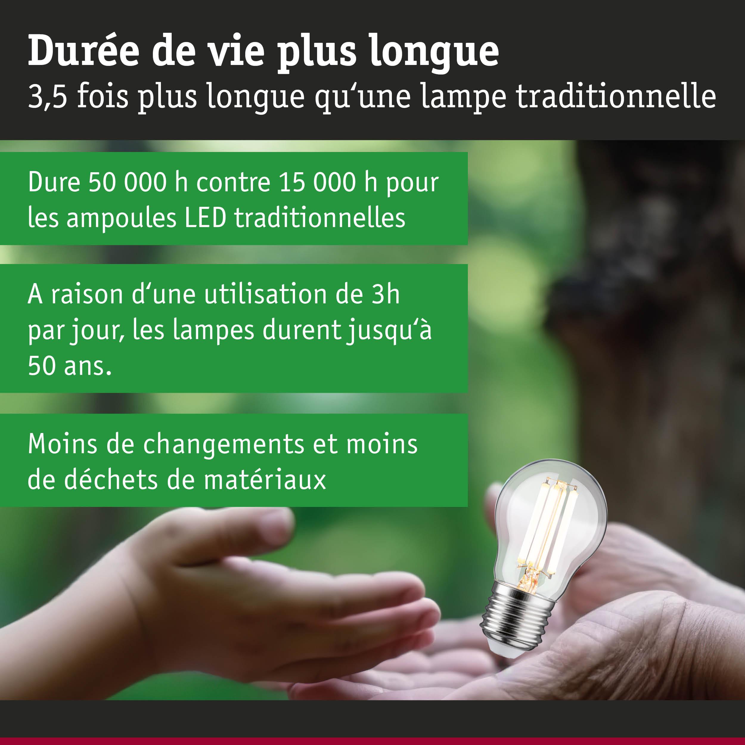 Ampoule LED avec durée de vie prolongée jusqu’à 50 000 heures pour éclairage durable