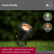 LED Garden spotlight Spot insect friendly IP65 round 92mm 2200K 4,3W 320lm 230V 38° Black Metal