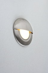 Applique murale LED ronde en acier inoxydable brossé avec lumière blanc chaud pour intérieurs modernes