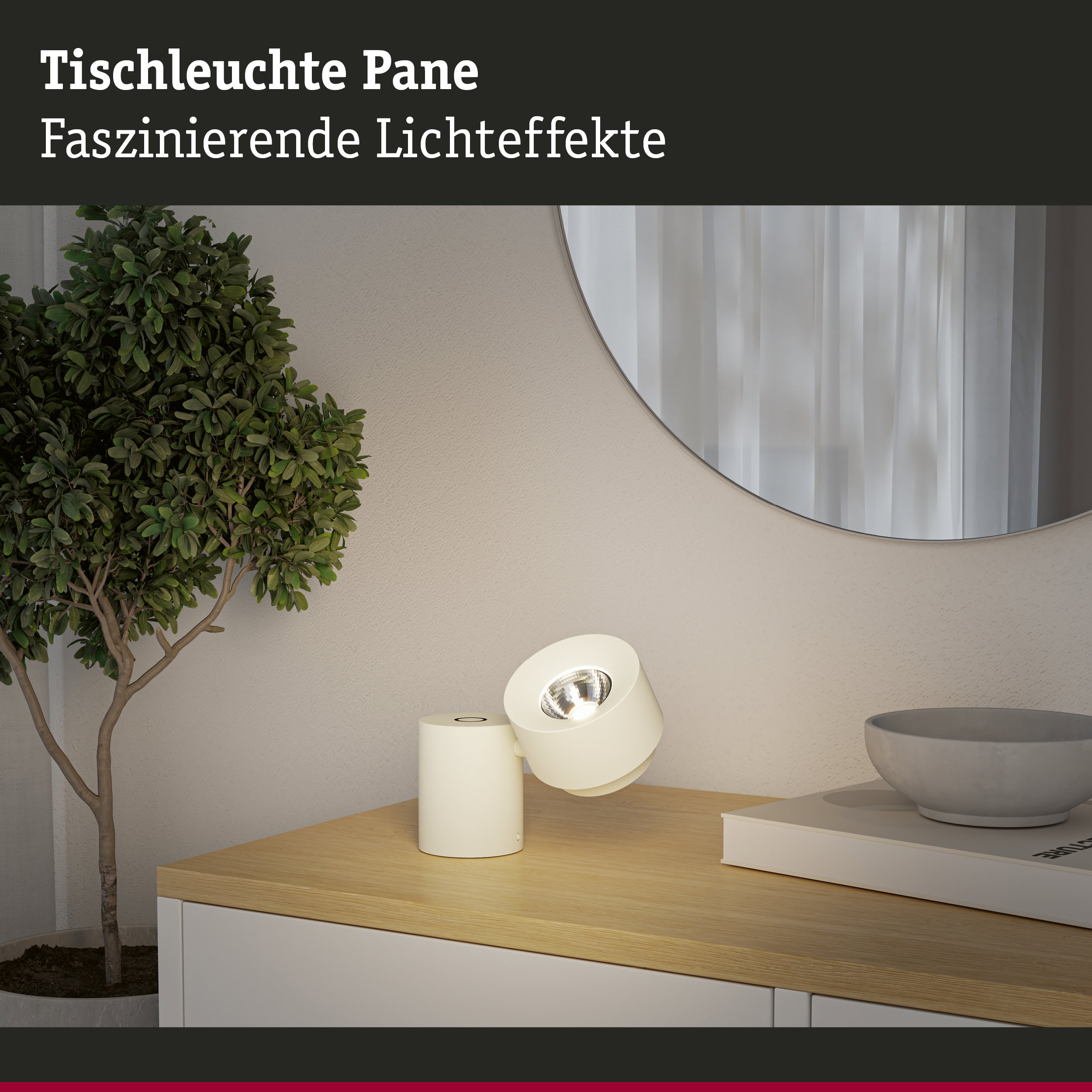 LED Tischleuchte 3-Step-Dim Pane 2700K 328lm 3W Creme