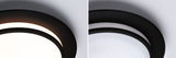 Black round ceiling light with warm and cool white LED illumination for modern home lighting