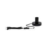 Black metal lamp holder with cable and switch for LED lights, modern lighting accessory